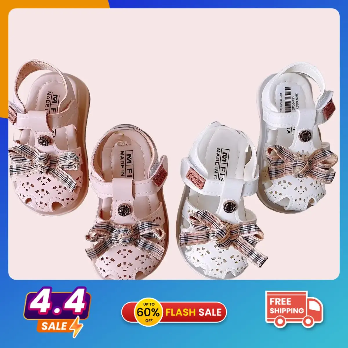 Sandal rọ nơ phong cách tiểu thư size 16-20 cho bé gái
