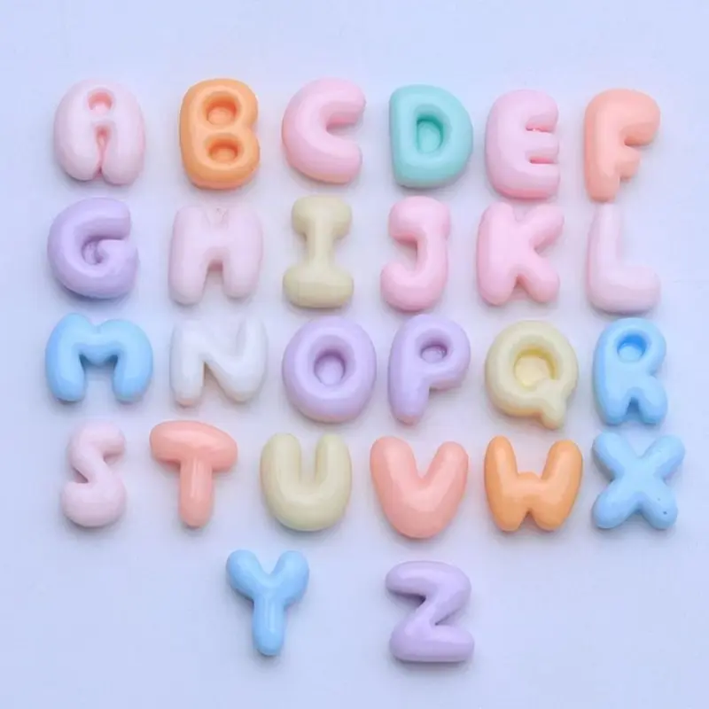 Charm Slime Resin, 20 Chiếc, Chữ Cái Tiếng Anh Hỗn Hợp, Phụ Kiện Thủ Công Tự Làm, Kẹp Tóc, Sổ Lưu Niệm, Trang Trí Ốp Điện Thoại, Hàng Mới Về 6