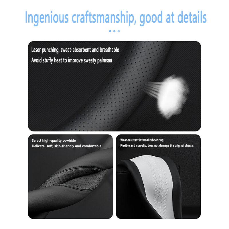 Product Introduction of New breathable triangular genuine leather, suitable for all seasons, suitable for Lexus cars Lexus IS250 IS300 RX330 RX350 NX RX rx300 gs300 ES LS IST steering wheel cover universal 38cm size 10