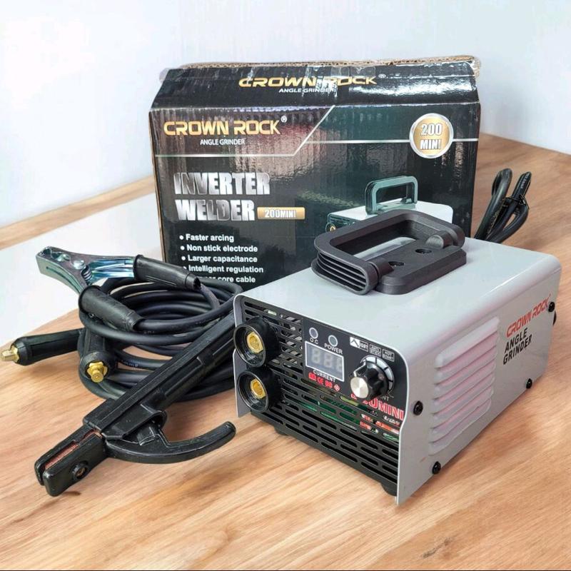 Máy hàn điện tử CROWN 200 mini , chuyên que 1.6-2.5mm , dây hàn 3M , hỗ trợ chống dính que , bảo hành 12 tháng