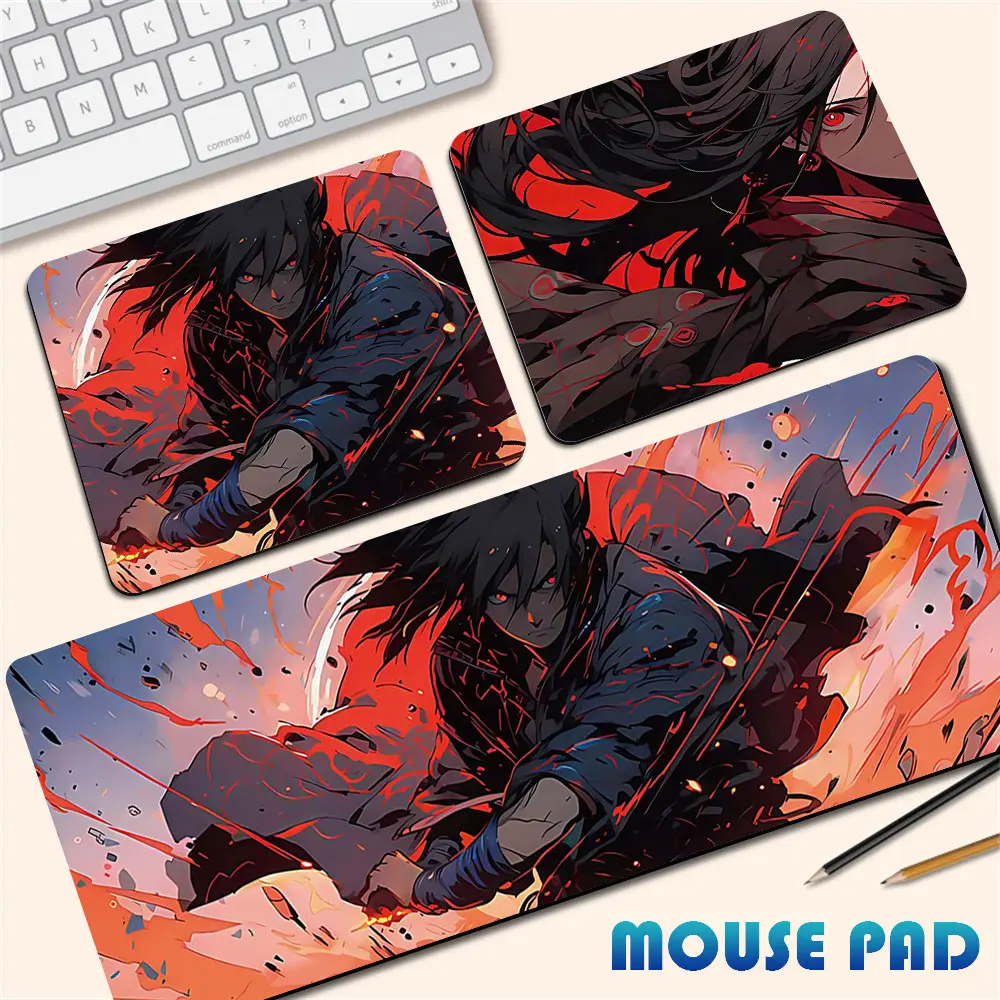 Mousepad Gaming Deskmat 80*30 CM dan 21*26 CM Blackened Naruto Motif Slip Resistant Waterproof Office Mouse pad -IDLC7QVLWRT32