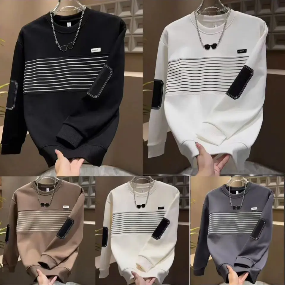 Áo NỈ Nam Cotton Trần Bông Phối - Hàng Chính Hãng - Hoodie, Menswear Trắng