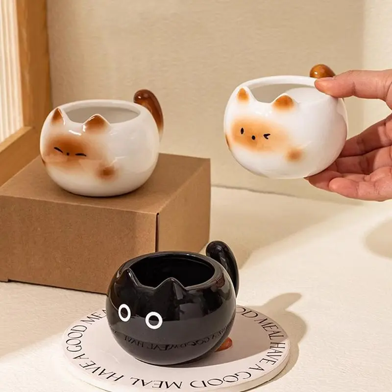 Cute Cat Design Coffee Mug, Creative Ceramic Mug, Coffee Cup for Home Office, Drinking Cup for Home Office, Gift for Friend, Drinkware