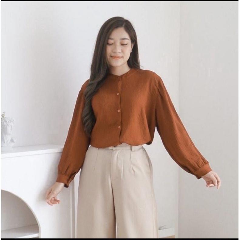 [BISA COD] BLOUSE CRINCLE PREMIUM TERMURAH/KEMEJA WANITA FORMAL/BLOUSE WANITA 3