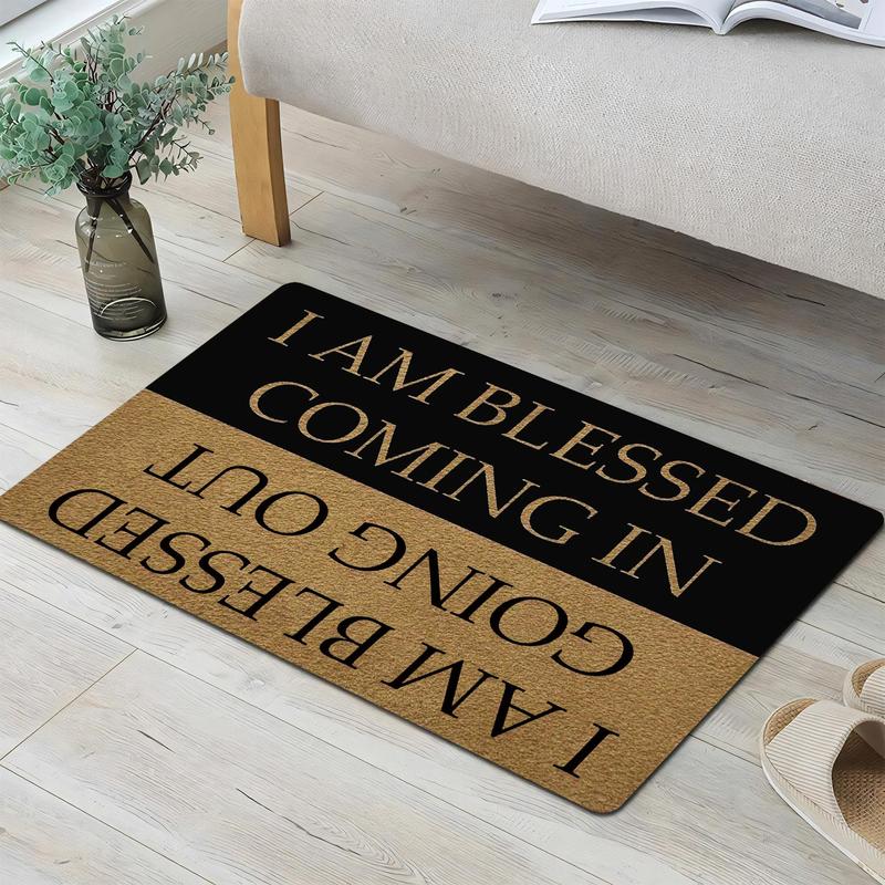Letter Pattern Welcome Door Mat, Funny Non-slip Floor Mat, Household Decorative Mat for Home Living Room Bedroom Kitchen 5