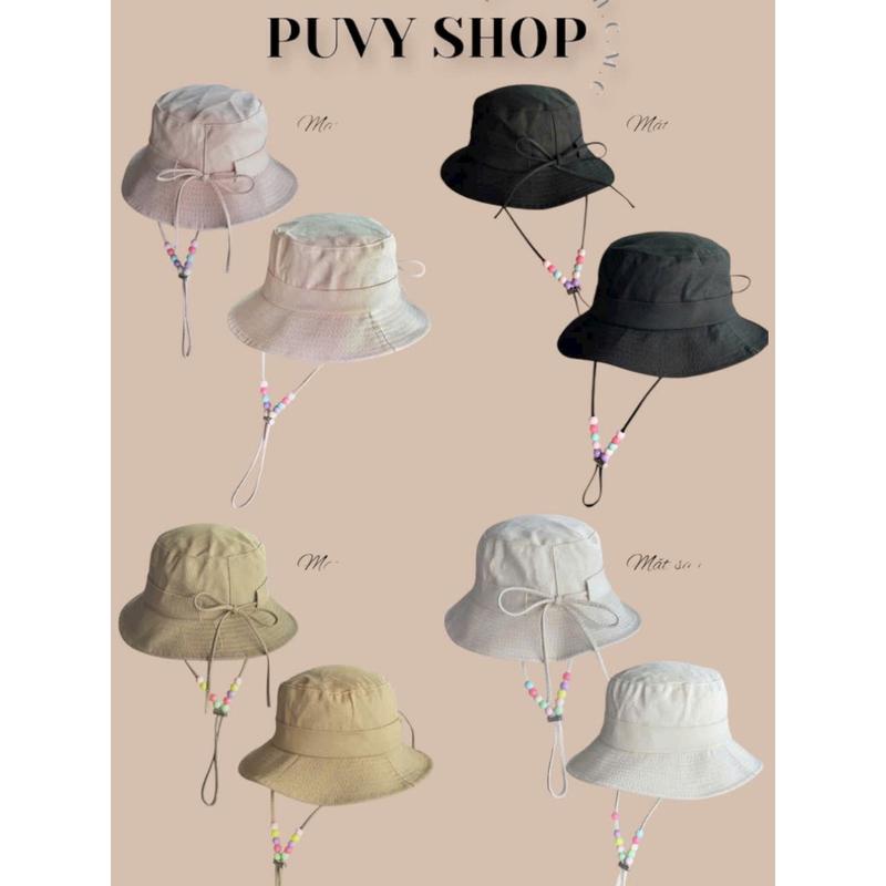 [Voucher 30k] Mũ Nón Bucket tai bèo vành rộng trai gái trẻ em, Bo Tua cột dài HÀNG TRƠN size Người lớn và Trẻ em 3