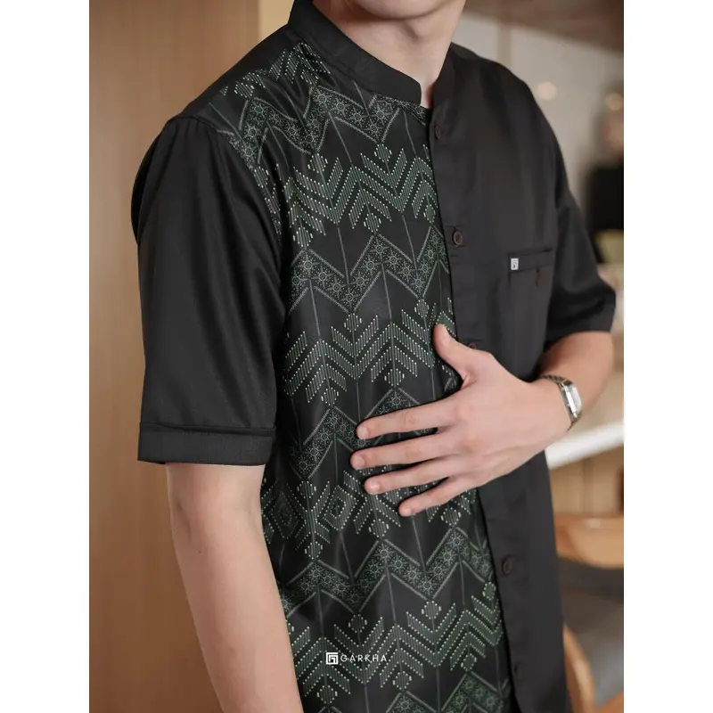 GARKHA Kemeja Koko Zafer Batik Couple Ayah Anak Lengan Pendek Premium Baju Muslim Sarimbit 2