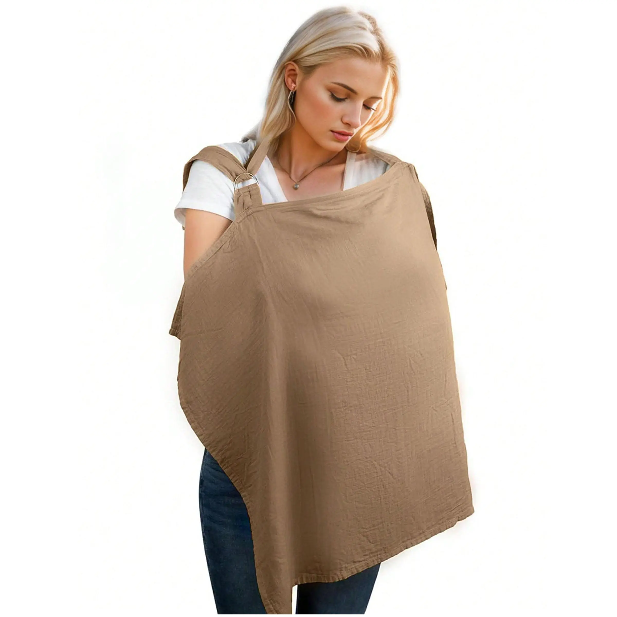 Solid Color Nursing Towel Cover, Multi-purpose Breastfeeding Cover, Nursing Clothing for Women, Maternity Clothing for Breastfeeding