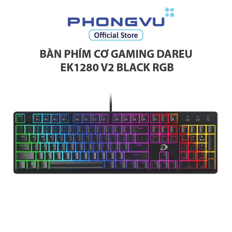 Bàn phím cơ Gaming DAREU EK1280 v2 Black RGB - Bảo hành 24 tháng