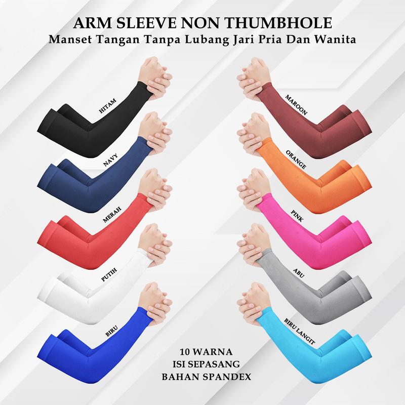 Manset Tangan Handsock Armsleeve Tanpa Lubang Jari Olahraga Pria Wanita Abu 0