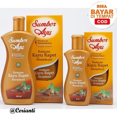 Sumber Ayu Manjakani Keset Kayu Rapet - Pembersih Kewanitaan 50/ 90 ml_Cerianti 0