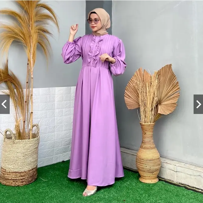 CRINCLE SHAKILA DRESS WANITA FREE BROSS / MAXI DRESS SIMPLE ELEGANT / GAMIS WANITA MUSLIMAH 7