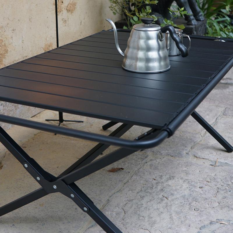 YUANTOOSE Folding Camping Table Aluminum Roll-up Table Portable Picnic Table for Outdoor Camping Picnic BBQ Beach Backyard foldable  chair 1