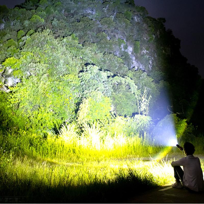 Portable Flashlight, USB Rechargeable Bright Outdoor Handheld Flashlight, Zoomable Lighting 200 Meters, Suitable for Camping, Hiking, Daily Emergency Lighting 8