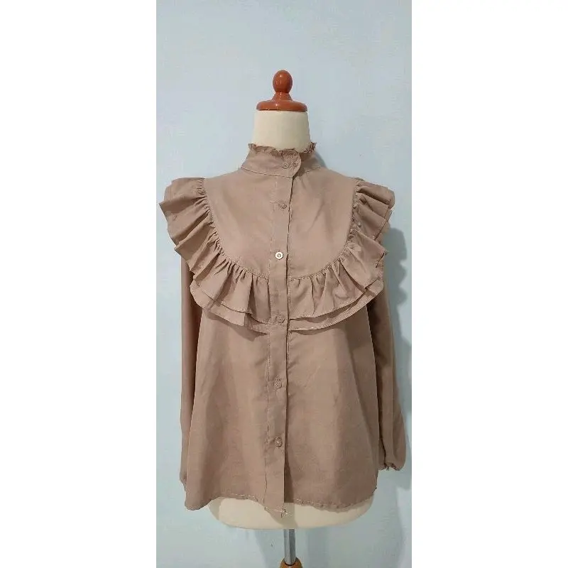 FELIA ATASAN WANITA/OUTFIT WANITA VIRAL/AMELIA BLOUSE Casual Katun Panjang 7