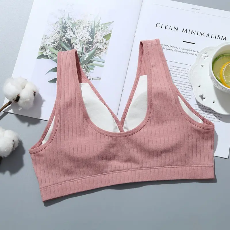 Pakaian Dalam Wanita Hamil  Kancing Depan Bra Tanpa Kawat Katun Murni Murah bh Depan Gesper Wanita Nyaman Tipis Busa Lembut bh pelajar 1018 5