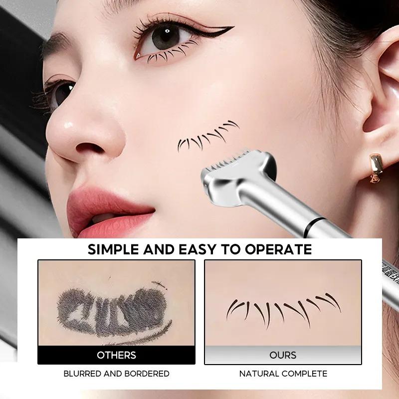 2024 Mới 2 Trong 1 Thấp hơn Eyelash In Liquid Eyeliner Bút kẻ mắt màu đen nâu không thấm nước Eyeliner 3