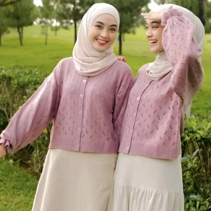 POPYCARDY/CARDIGAN RAJUT WANITA/ATASAN RAJUT WANITA/CARDIGAN KANCING Polos Santai 4