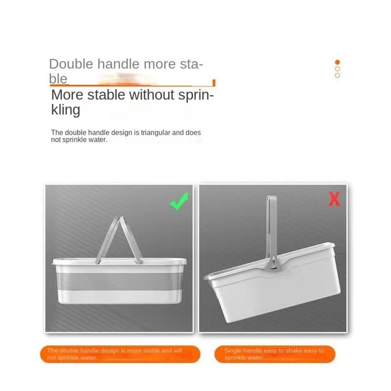 Product Introduction of New 55cm Mop Cleaning Bucket Plastic Space-Saving Fishing Bucket Collapsible Rectangular Cleaning Basin for Traveling Camping 23