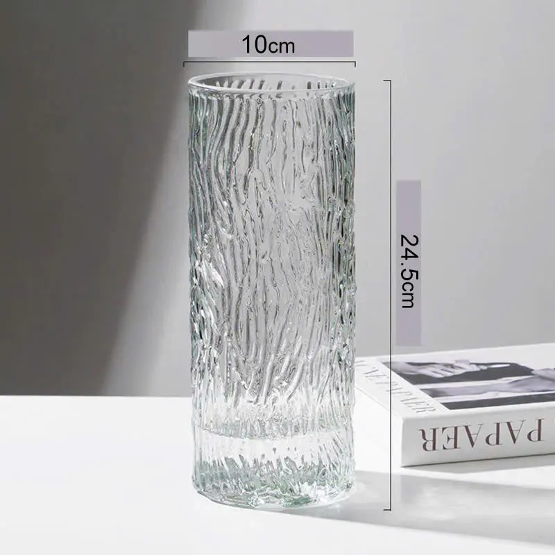 Bình Hoa Thủy Tinh Trụ Họa Tiết Nhà Gờ Cắm Hoa Trang Trí Lọ Hoa Decor Phòng Khách BTT23 M23 + Tặng Kèm Gói Dưỡng Hoa Tươi bình  hoa gốm  nhà bình  hoa bình  thuỷ bình  hoaxinh 7