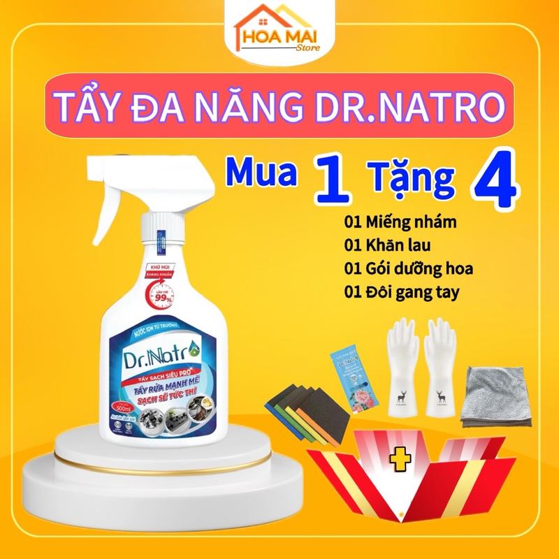 Nước Tẩy Đa Năng Dr Natro Siêu Pro Chai 500ml, làm sạch các vết bẩn lâu ngày. Đồ da, đồ nhựa, đồ sứ, inox, đánh bóng nữ trang