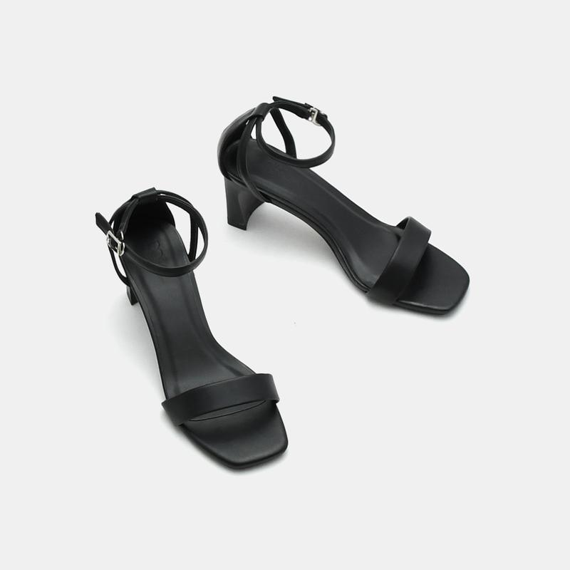 Giày sandal cao gót nữ 5p đế vuông mũi vuông BQ Gi H92 3