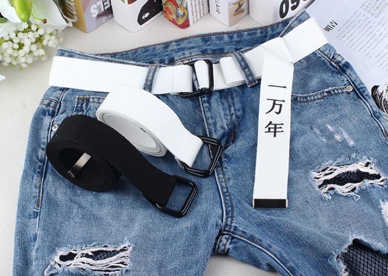Product Introduction of Thắt Lưng Vải Bố, Khóa Vòng Đôi, Thiết Kế Cá Tính Hóa Văn Bản, Khóa Vòng Đôi, Hợp Xu hướng, Bạn Có Thể Giúp Tôi Mở Khóa Hoa Hổ 14