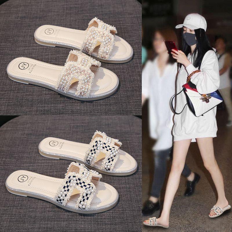 Dép Lê Phong Cách Cổ Điển Người Nổi Tiếng Trên Internet Dành Cho Nữ Mùa Hè 2024 Mới Dép Xỏ Ngón Đế Mỏng Ngoài Trời Đế Mềm Dép Đi Biển Thoải Mái Phổ Biến 2024 Shoes DéP GiàY