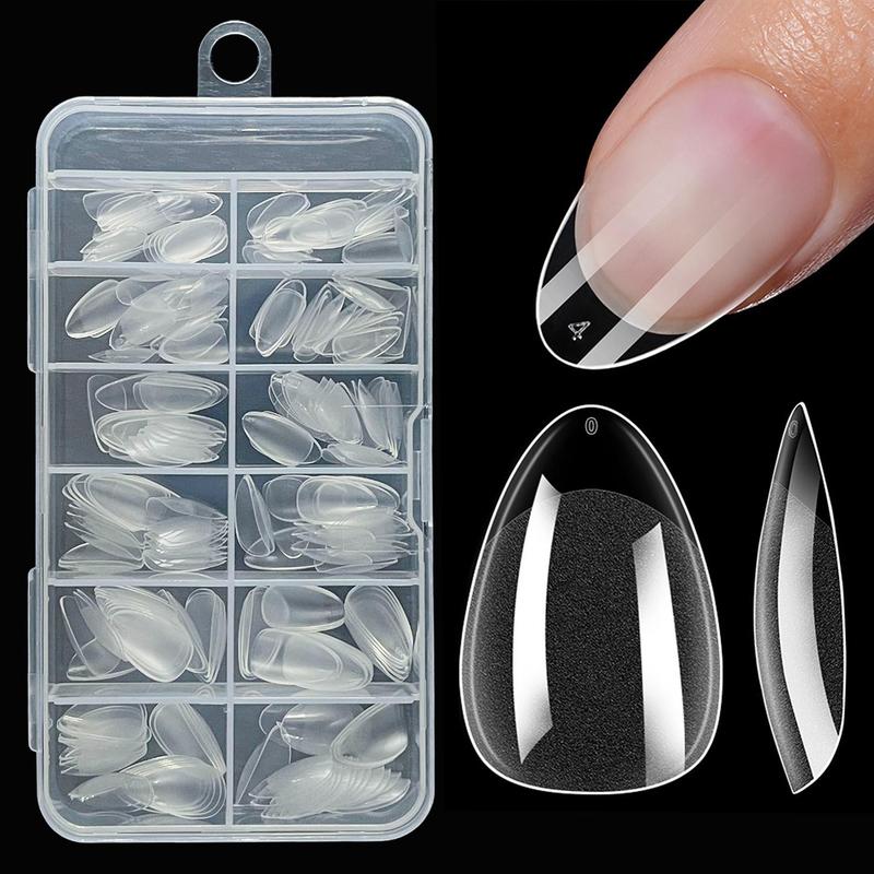Product Introduction of Semi-matte Almond False Nails, 240 Pieces/box, Full Coverage Soft Gel False Nails, No-carving False Nails, Nail Extensions for Women and Girls 0