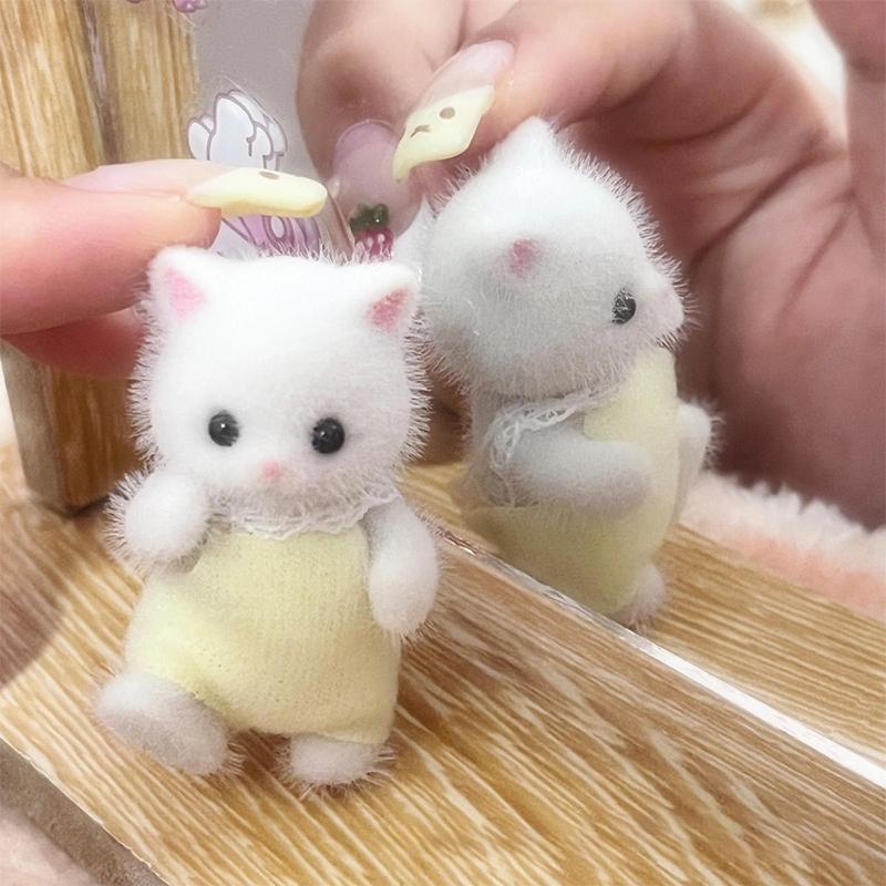 Families Forest Flocking Cat Model Plush Dolls Figurines Anime - TikTok ...