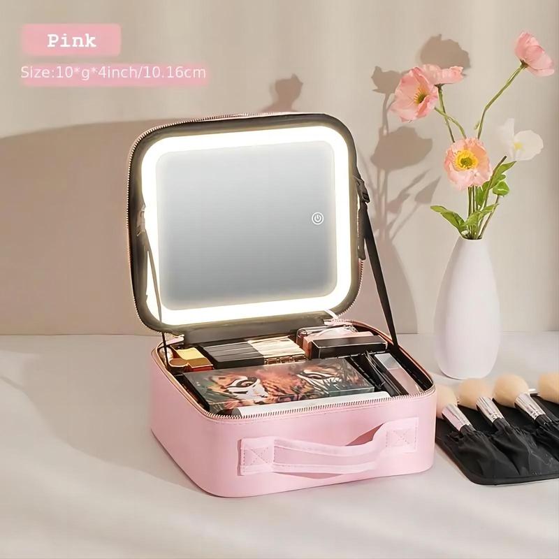 Product Introduction of Portable Makeup Bag with Full Screen Mirror, Large Capacity Cosmetic Storage Bag, Summer Cosmetic Gift for Women, Professional Travel Makeup Organizer 9