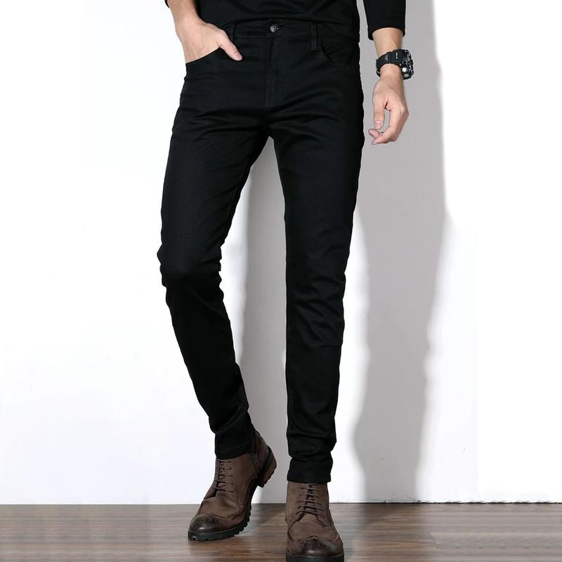 Quần jean nam đen trơn form ôm, dáng thời trang DN20 Menswear Denim