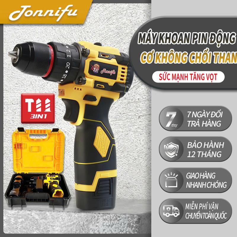 Máy Khoan Pin Tonnifu Đa Năng 10ly Pin Lithium, 3 Chức Năng Động Cơ Không Chổi Than, Khoan Tường Khoan Sắt Khoan Gỗ Bắt Vít Vặn Ốc khoan không dây chuyên nghiệp máykhoan khoan  3 chuc nang máy  khoan khoan  bê tông