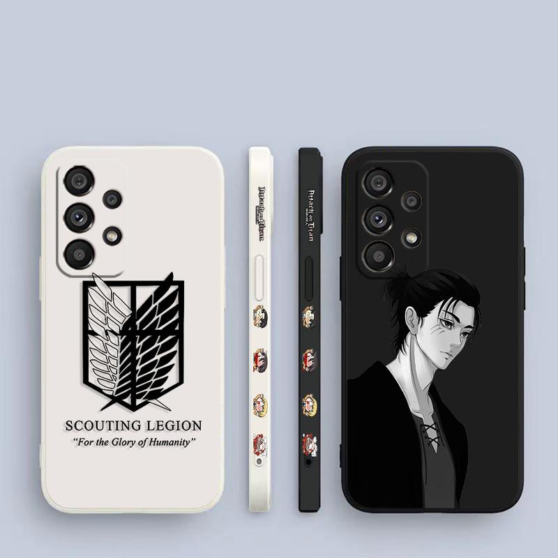 Ốp Điện Thoại Silicon Lỏng In Hình Bên Hông Truyện Tranh Eren Jager Anime Attack On Titan, Dành Cho Samsung Galaxy A90, A80, A73, A72, A71, A70, A54, A53, A52, A50, A42, A34, A33, A32, A31, A30, A24, A23, A22, A21, A20 S, 5G
