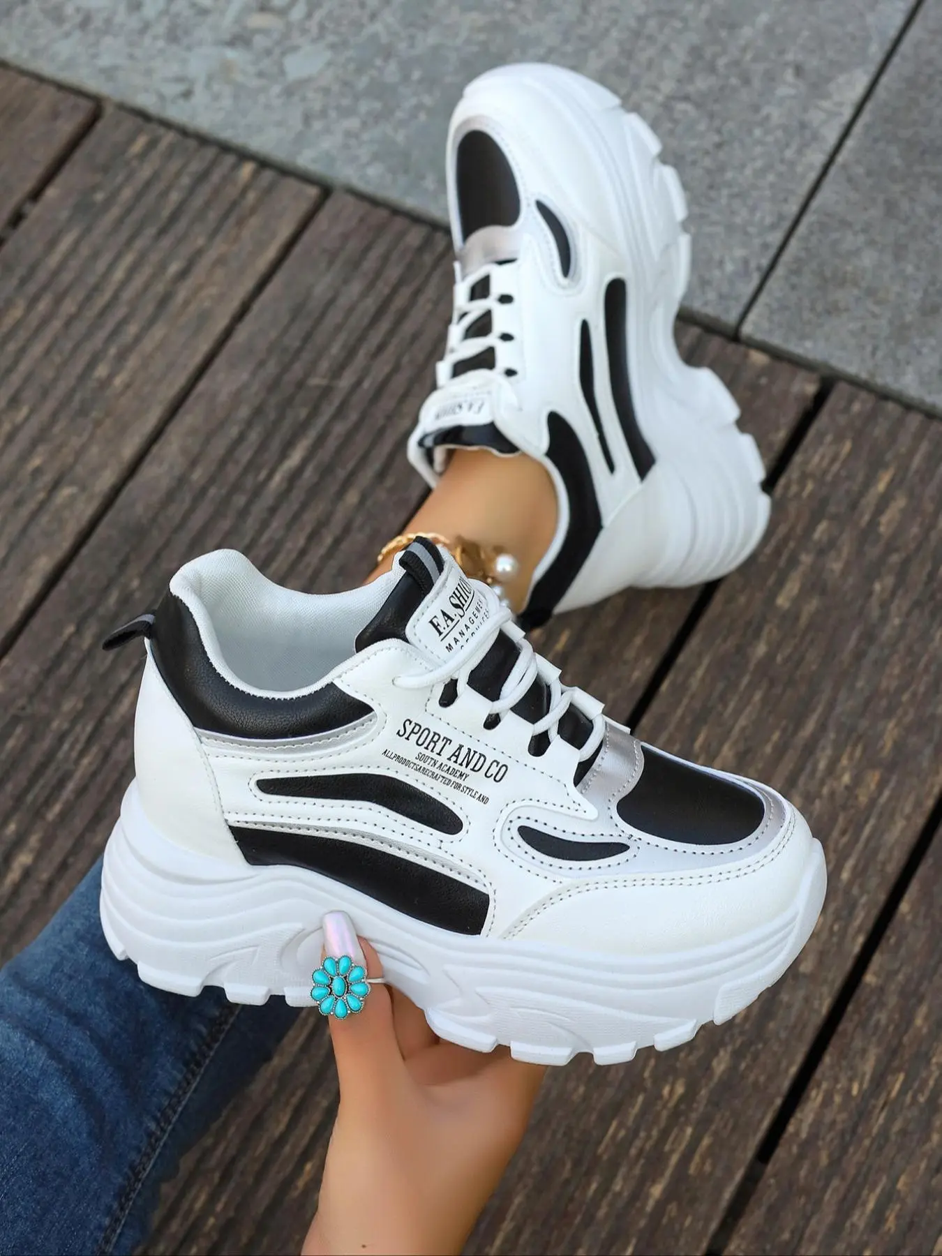 Women's Fashionable Platform Sneakers, Casual Comfortable Sports Shoes for Daily Wear, Perfect for Students and Outdoor Sports