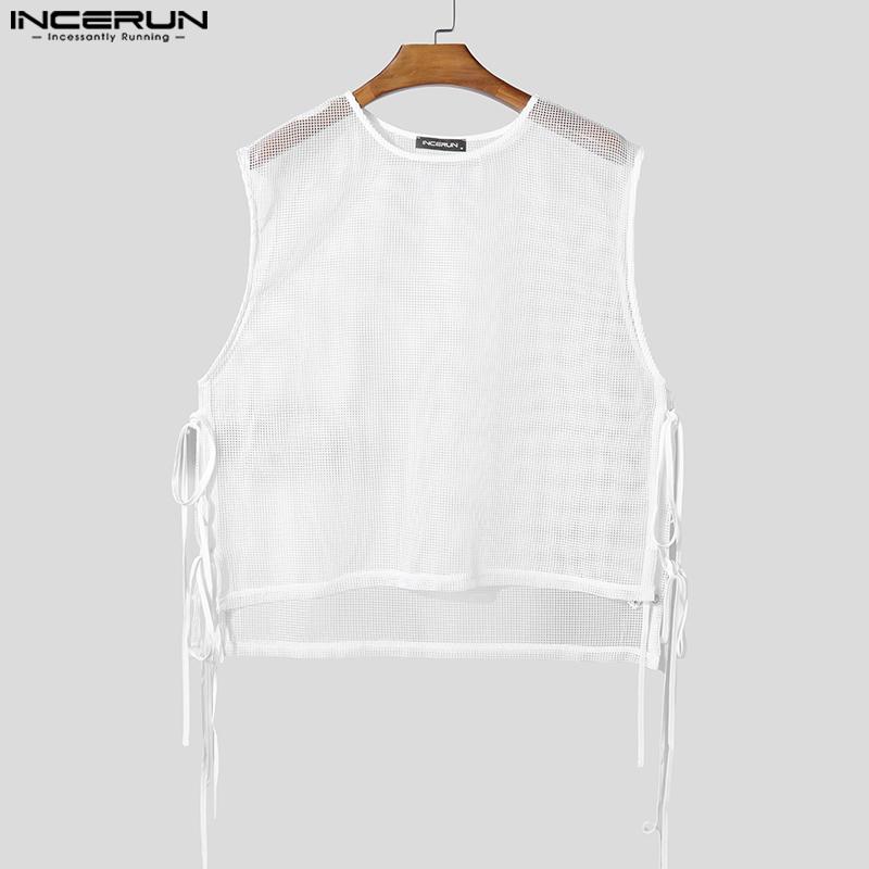Áo Ba Lỗ Cho Nam, INCERUN, Không Tay, Thiết Kế khoét Mặc Ngày Lễ, Kiểu Sando Singlet, Áo Vest Dáng Rộng Vừa Vặn, Phong Cách Phương Tây 2