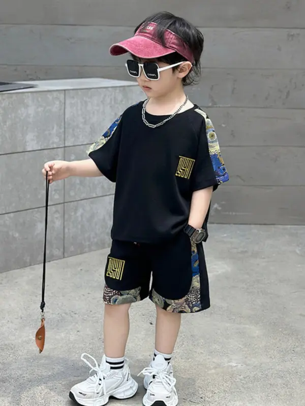 [Junnio Kid] Bộ Quần Áo Bé Trai Mùa Hè - Chất Poly Thoáng Mát set công tử dành cho bé trai 15-55kg 3