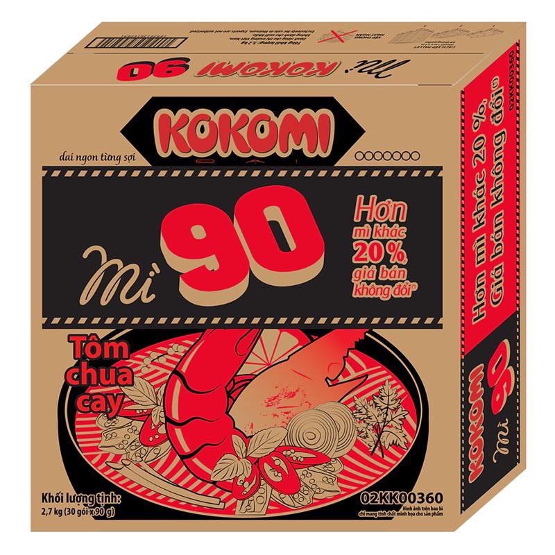 Thùng 30 gói mì KKMI gói đại 90 gr, thơm ngon