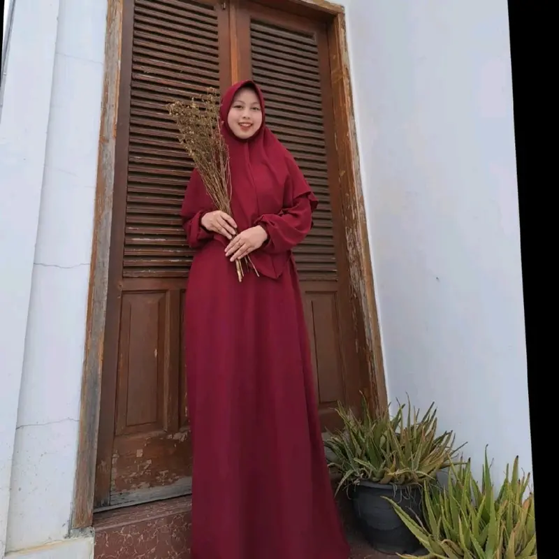 MEDINA SET KHIMAR GAMIS Muslim Wanita CRINKLE AIRFLOW TERBARU 7