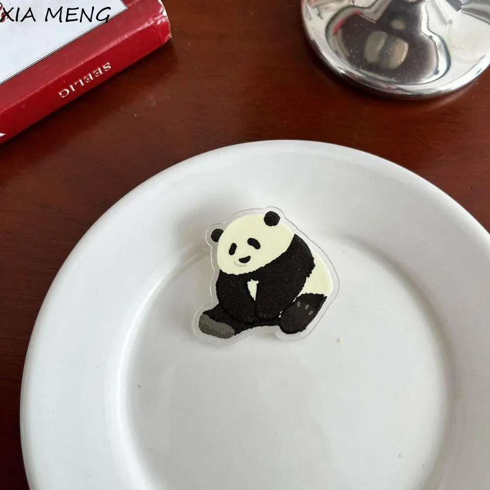 XIA MENG Kawaii Panda Panda Pin Cute Bear Flower Panda Brooch Breastpin Cartoon Animal Badge Gift