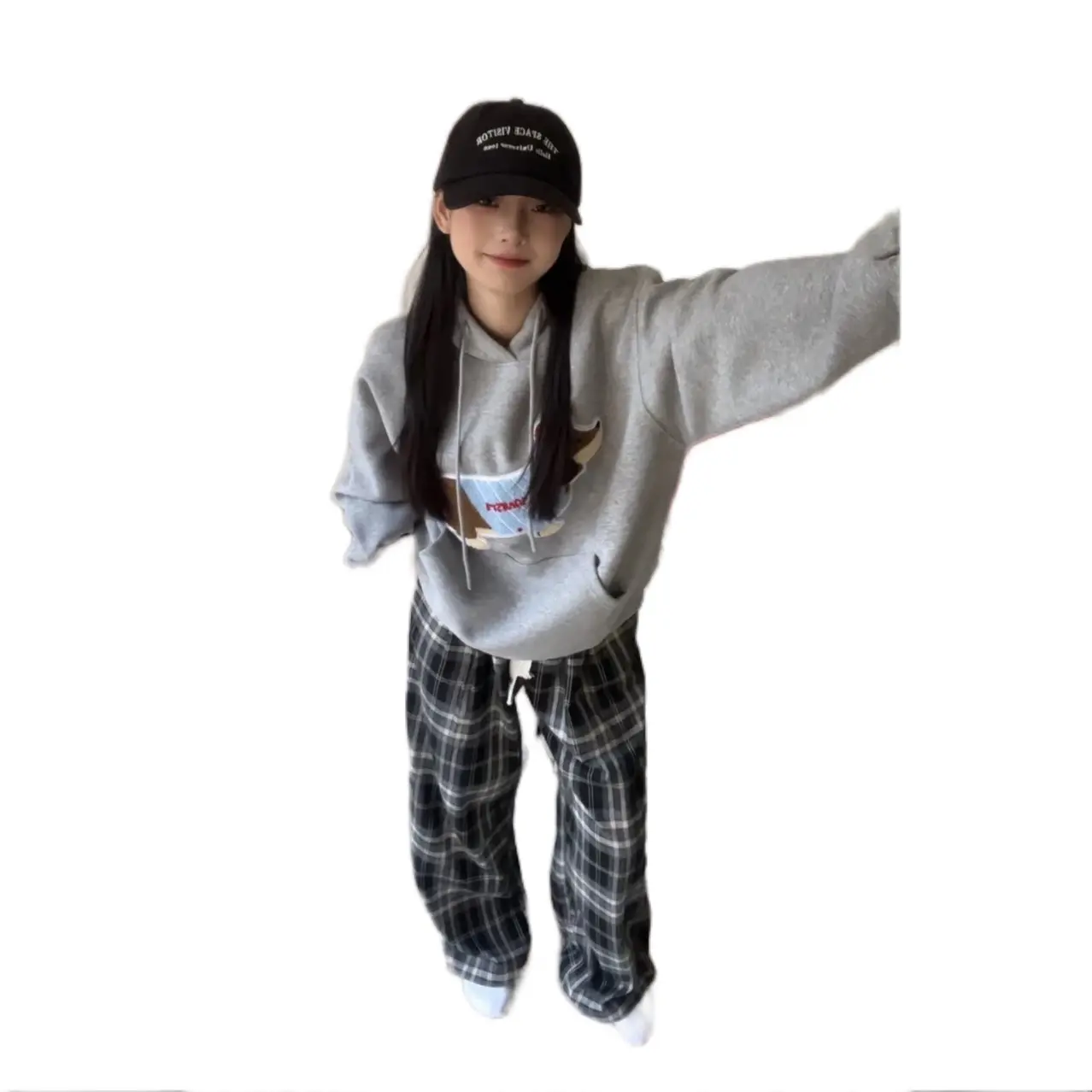 Quần kẻ ống rộng Chất Dày Dặn Lưng Cao Họa tiết caro Phong Cách Hàn Quốc Thời Trang Cho Nam/Nữ Women dạ quan hack nỉ quần  thun