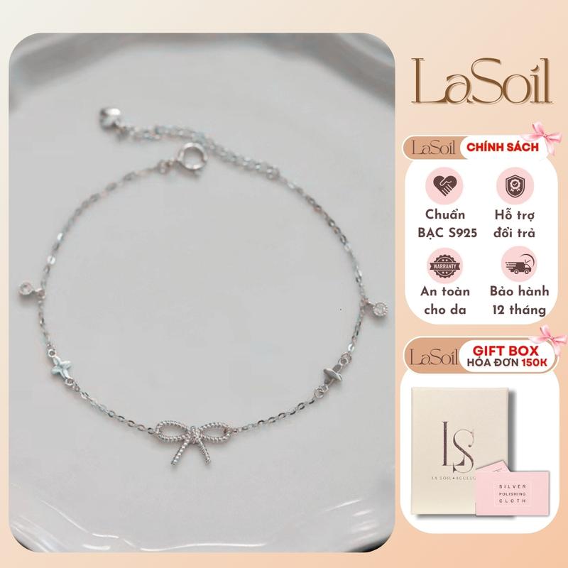 LASOIL - Lắc tay nữ bạc 925 họa tiết Nơ vòng tay freesize xích mảnh nhỏ phụ kiện nữ trang sức nữ vòng 350