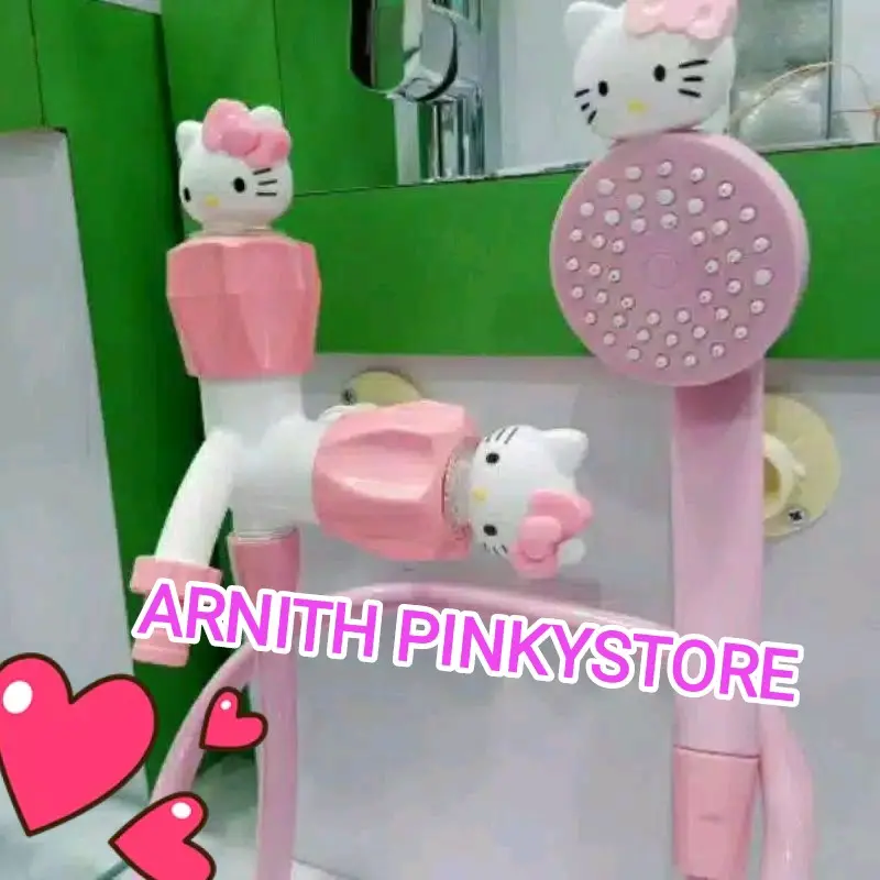 Shower set dengan kran hello kitty,  doraemon dan keropi