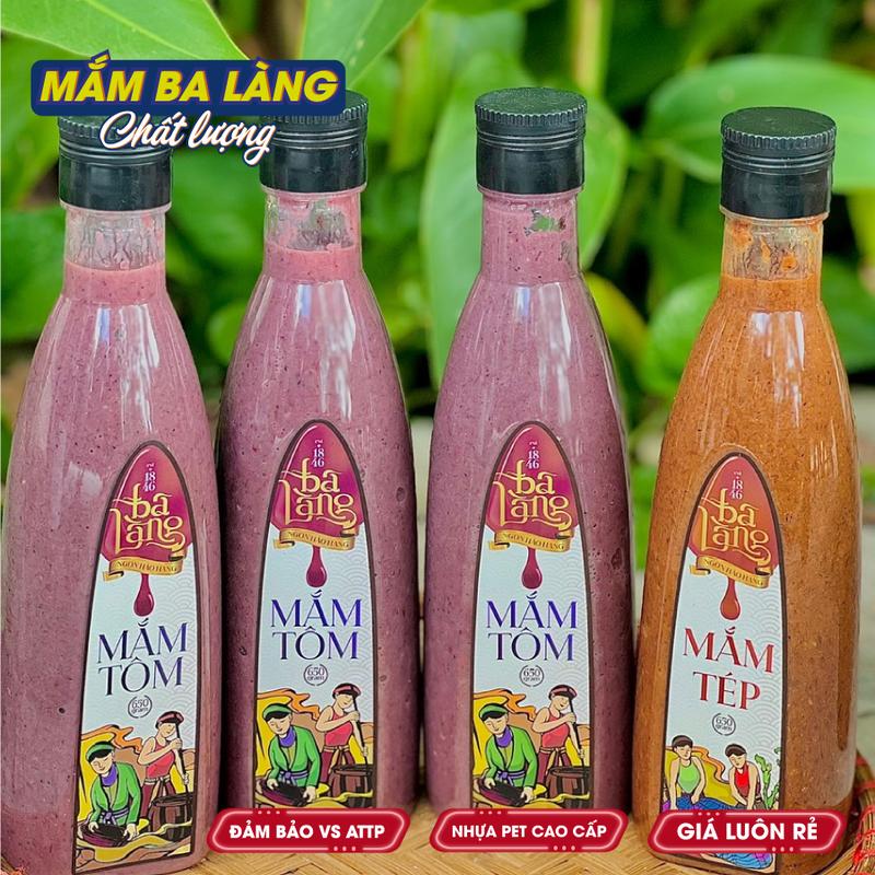 Combo Mắm Tôm, Mắm Tép 650g Đặc Sản truyền thống Ba Làng Foods