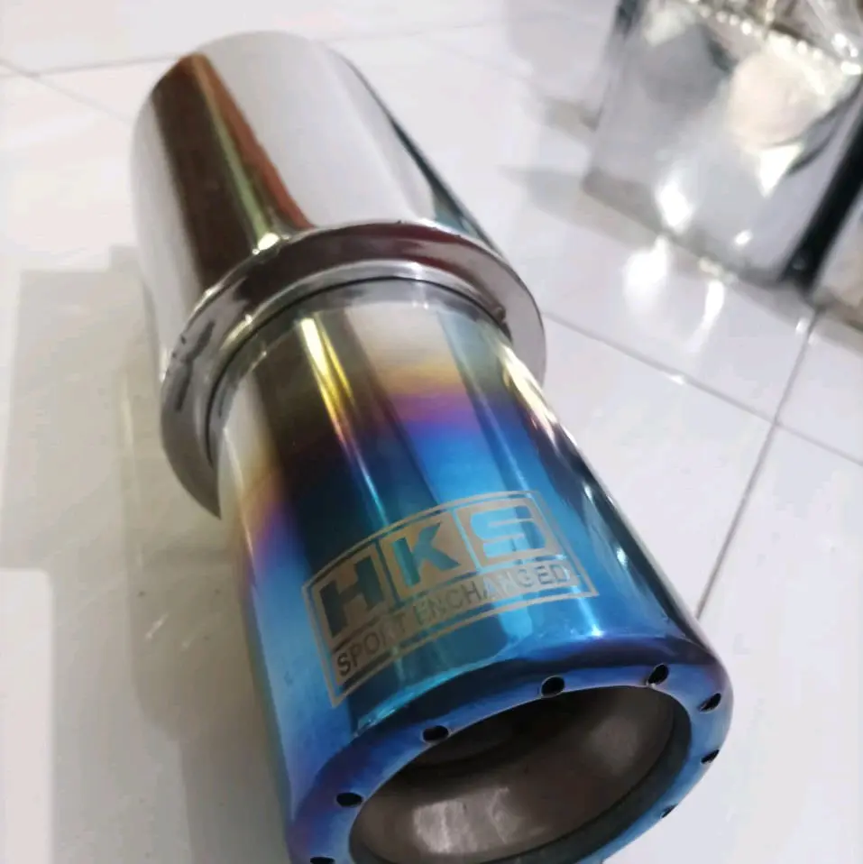 knalpot mobil hks gronel blue bas empuk bahan galvanis