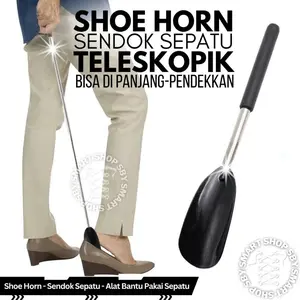 ( Shoe Horn)  Teleskopik Bisa Di Panjang Pendek kan Sendok Sepatu Shoe Horn Alat Bantu Pakai Sepatu