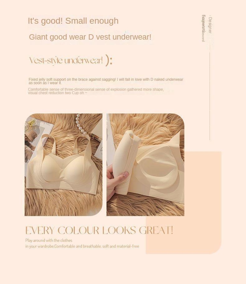 Product Introduction of Women's bra, sizes 34-40ABC CUP non-marking underwear, ladies anti-sagging, large chest show small chest, no steel ring sports gathered back, thin bra 2