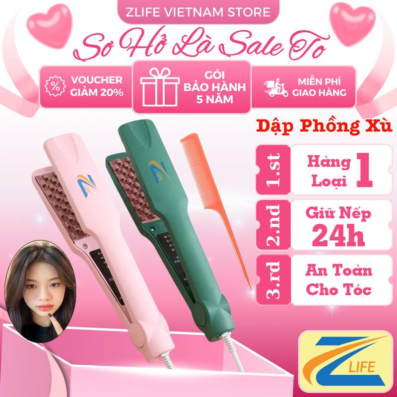 Máy Bấm Tóc ZLIFE Z-359, Dập Phồng Chân Tóc Răng Vuông Bản To 4 Mức Nhiệt