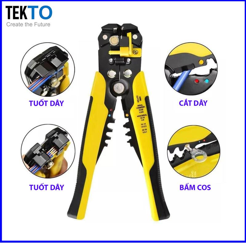 Kìm tuốt dây điện tự động,cắt dây, bấm cos Đa năng - 052