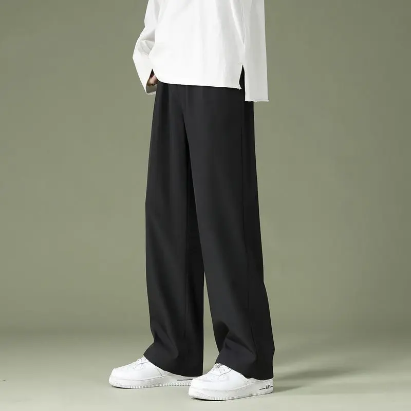 Men's Trouser Korean Baggy Pants Taslan Casual Pants For Men Menswear Lingerie Pocket Beige Oversize Loose
